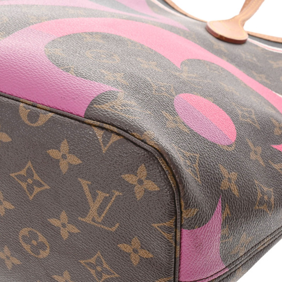 LOUIS VUITTON Monogram Game On Neverfull Brown Canvas Tote Bag - Picture 7 of 9